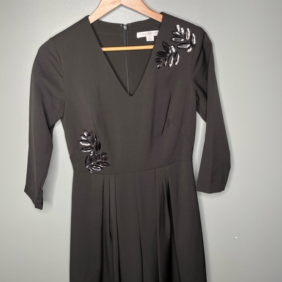 Kay Unger Margherita Stretch Crepe Walk Thru Jumpsuit Art Deco Beading - Picture 4 of 12